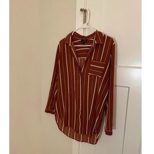 OLM orange striped blouse